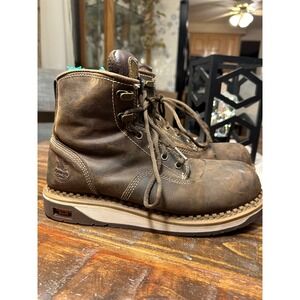 Georgia Boot Womens 6 Inch Nano CT Work‎ EH Brown Leather Lace Up Boots 9M